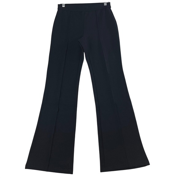 Jason Wu Pants - Jason Wu Black Ponte Knit Front Seam Flare Leg Pull On Pants Size Small
